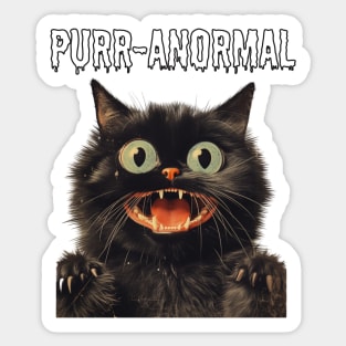 Retro Purr-anormal Cat Design - Whiskered Vintage Kitty Sticker